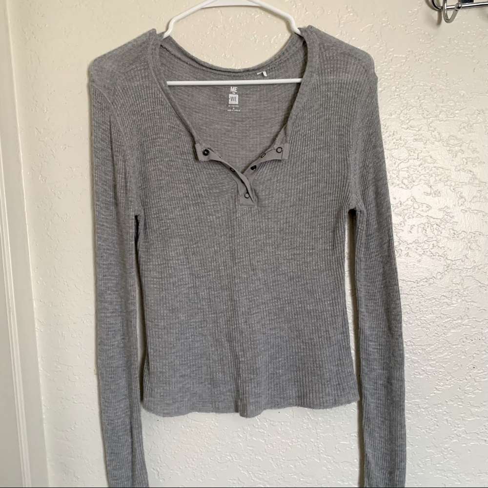 Pacsun Grey Ribbed Long Sleeve